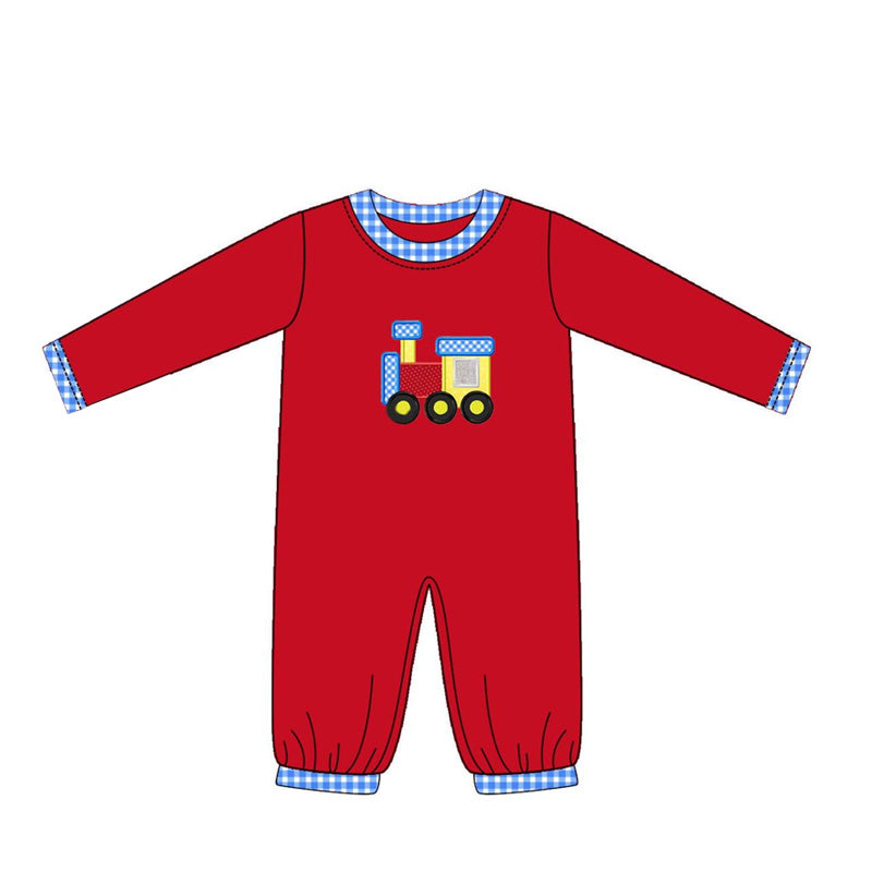 Baby Infant Boys Rompers Red Train Rompers preorder LR1804