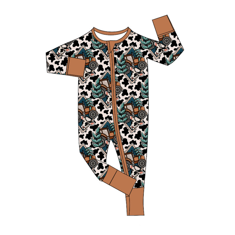 Baby Infant Girls Rompers Western Leopard Truck Long Sleeve Rompers preorder LR1807