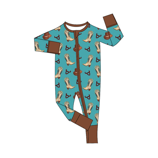 Baby Infant Boys Rompers Boots Brown Zip Rompers preorder LR1815