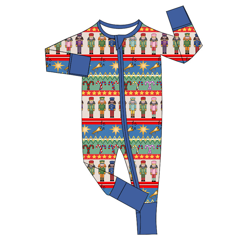 Baby Infant Boys Rompers Christmas Blue Zip Rompers preorder LR1828