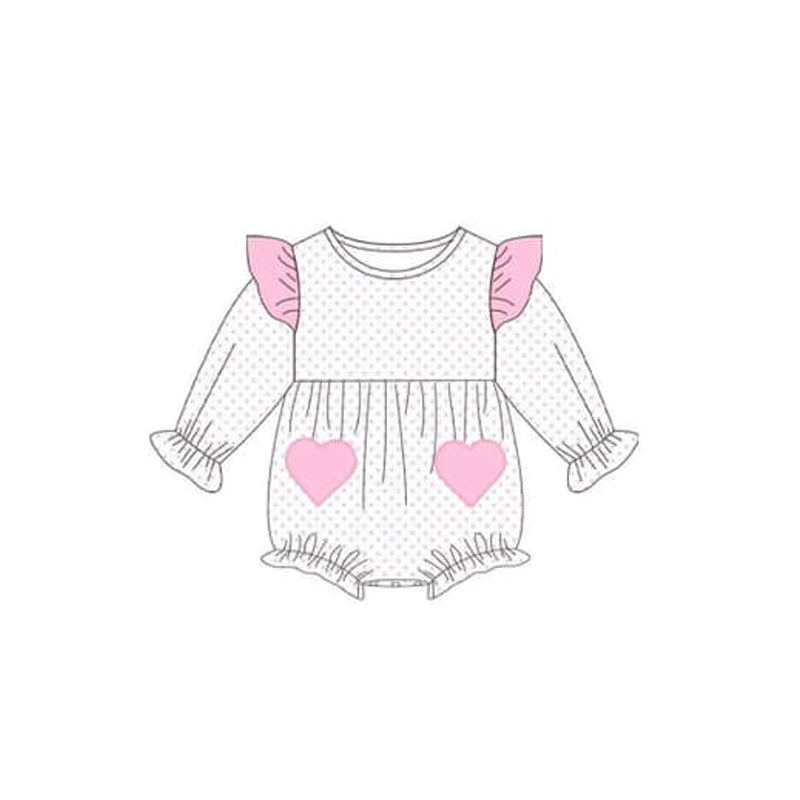 Baby Infant Girls Rompers Pink Dots Hearts Rompers preorder LR1831