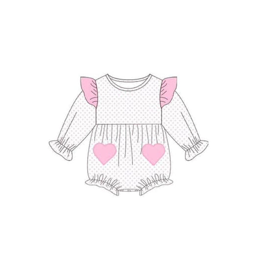 Baby Infant Girls Rompers Pink Dots Hearts Rompers preorder LR1831