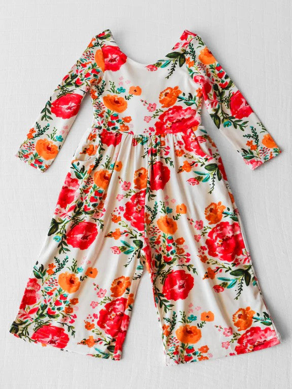 Baby Girls Jumpsuits Flowers Long Sleeve Fall Jumpsuits Preorder LR1837