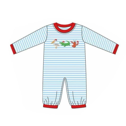 Baby Infant Boys Rompers Christmas Crawfish Crocodile Long Sleeve Rompers preorder LR1848