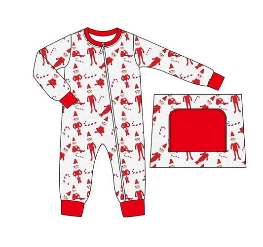 Baby Infant Boys Rompers Christmas Red Long Sleeve Rompers preorder LR1852