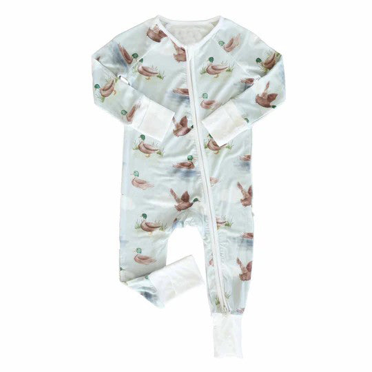 Baby Infant Boys Rompers Ducks Zip Long Sleeve Rompers preorder LR1856