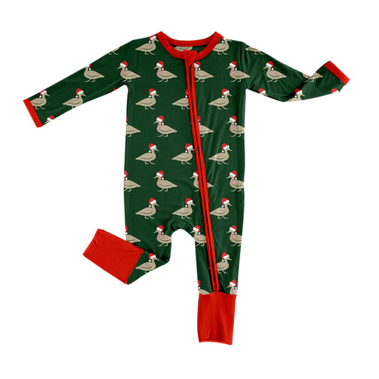 Baby Infant Boys Rompers Christmas Ducks Zip Long Sleeve Rompers preorder LR1861