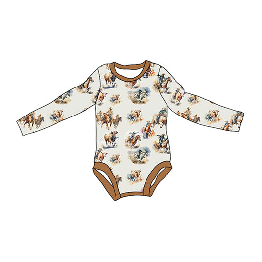 Baby Infant Boys Rompers Western Horse Rodeo Rompers preorder LR1866