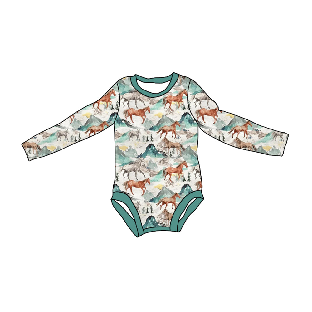 Baby Infant Boys Rompers Western Horse Rompers preorder LR1867