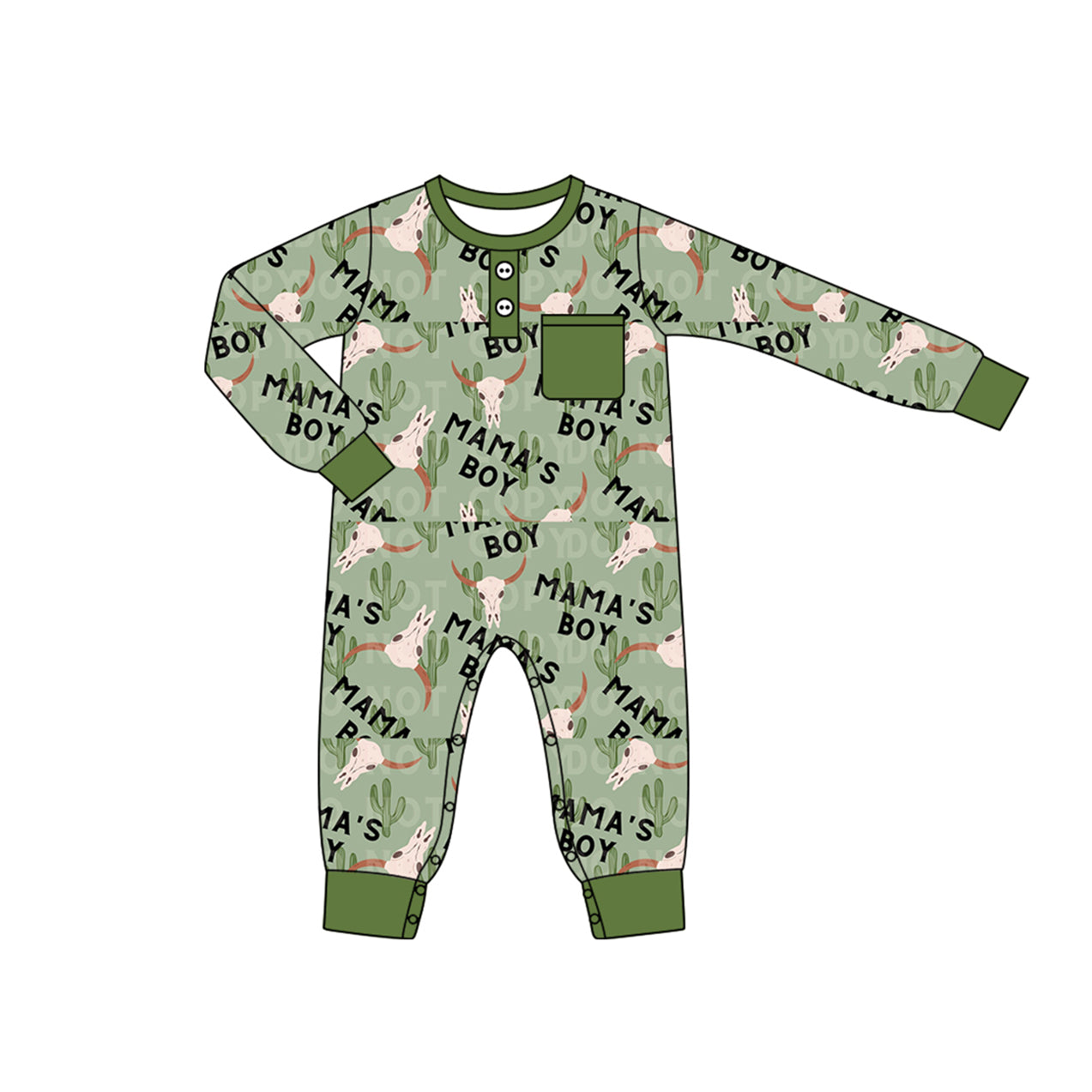 Baby Infant Boys Rompers Western Mama's Boy Cow Cactus Rompers preorder LR1897