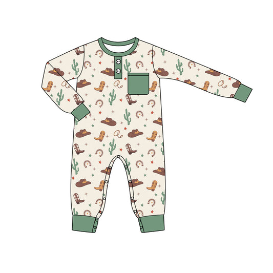 Baby Infant Boys Rompers Western Cactus Pocket Rompers preorder LR1911