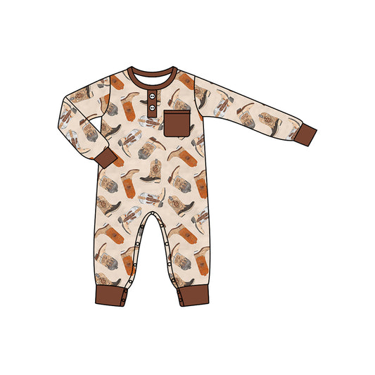 Baby Infant Boys Rompers Brown Boots Rompers preorder LR1912