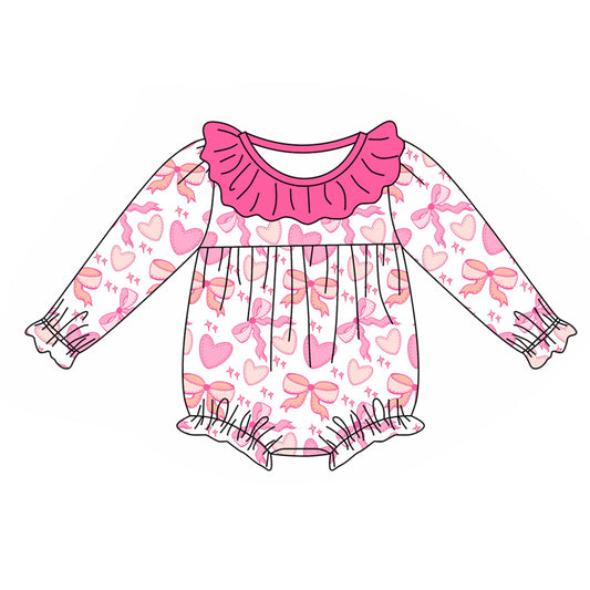 Baby Infant Girls Rompers Valentines Hearts Pink Rompers preorder LR1915