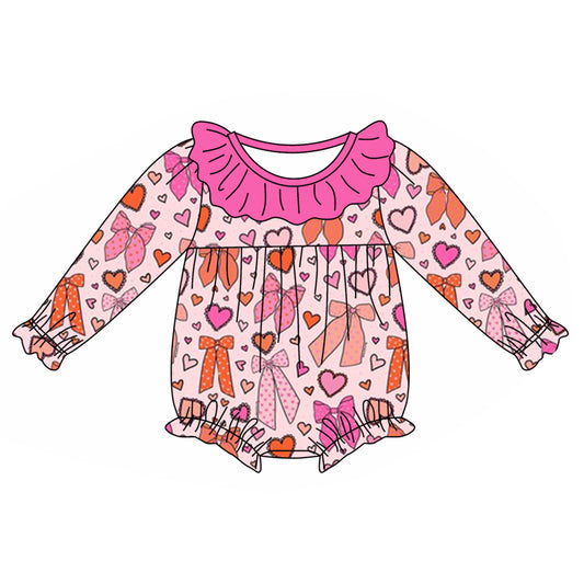 Baby Infant Girls Rompers Valentines Hearts Valentines Rompers preorder LR1916