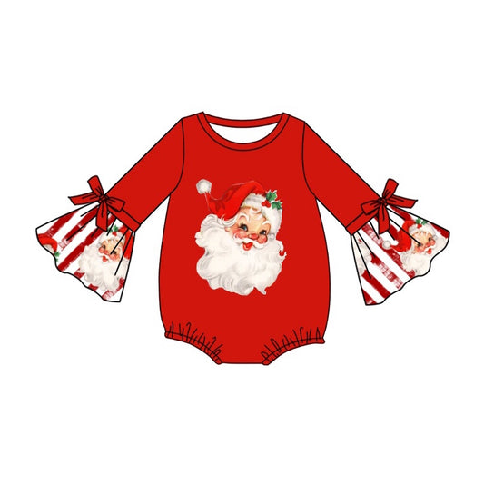 Baby Infant Girls Rompers Christmas Santa Long Sleeve Rompers preorder LR1918