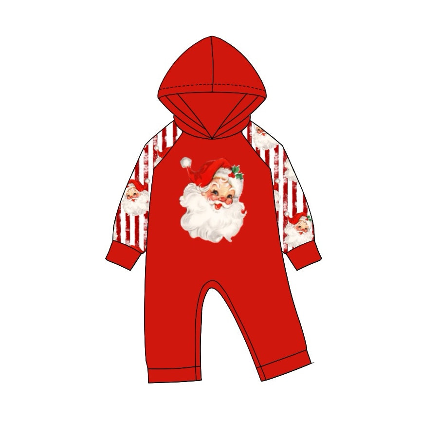 Baby Infant Boys Rompers Christmas Santa Hooded Long Sleeve Rompers preorder LR1919