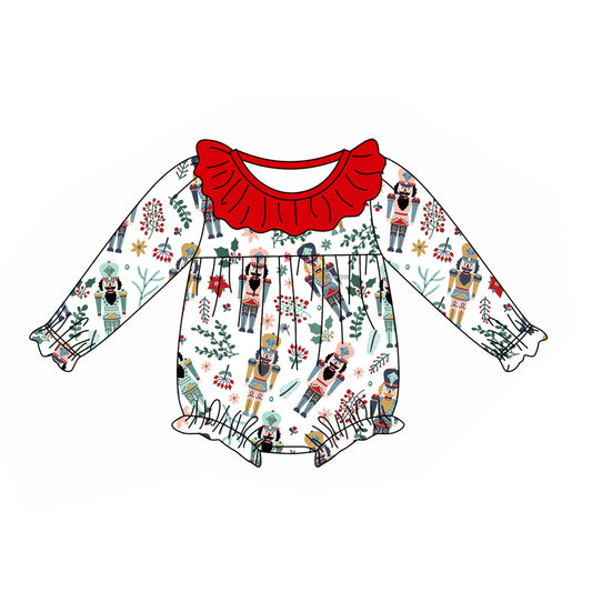 Baby Infant Girls Rompers Christmas Long Sleeve Ruffle Rompers preorder LR1948