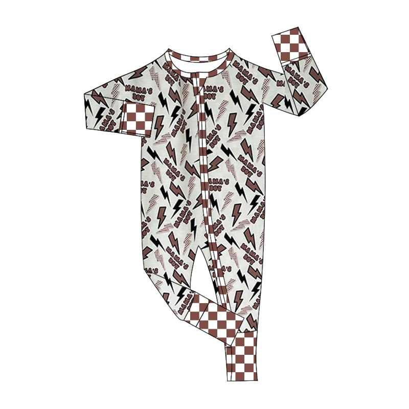 Baby Infant Boys Rompers Mama's Boy Zip Rompers preorder LR1952