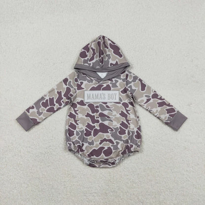 Sibling Baby Boys Southern Camo Embroidery Mama's Boy Hoodies Top