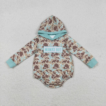 Sibling Baby Boys Southern Camo Embroidery Mama's Boy Hoodies Top