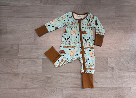 Baby Girls Rompers Little Cowboys Boots Western Two Way Zip Convertible Rompers Preorder LR3124