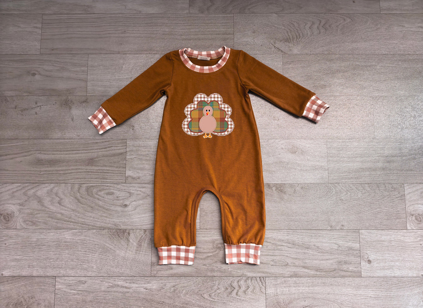 Baby Girls Rompers Embroidery Turkey Thanksgivings Pant Rompers Preorder LR3170