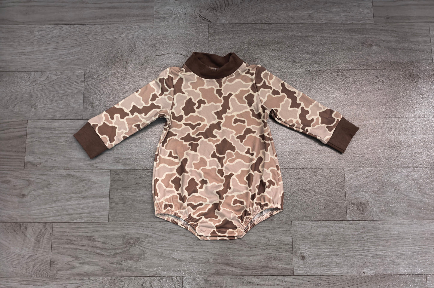 Preorder Baby Boys Rompers Long Sleeve Khaki Camo Rompers LR3263