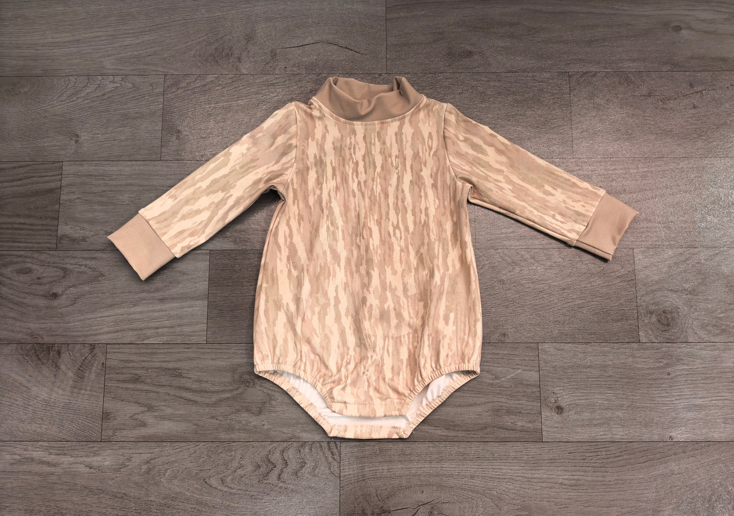 Preorder Baby Boys Rompers Long Sleeve Southern Khaki Wood Camo Rompers LR3306