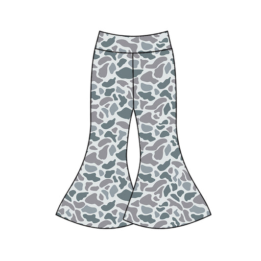 Baby Girls Pants Grey Camo Bell Bottom Pants Preorder P0591