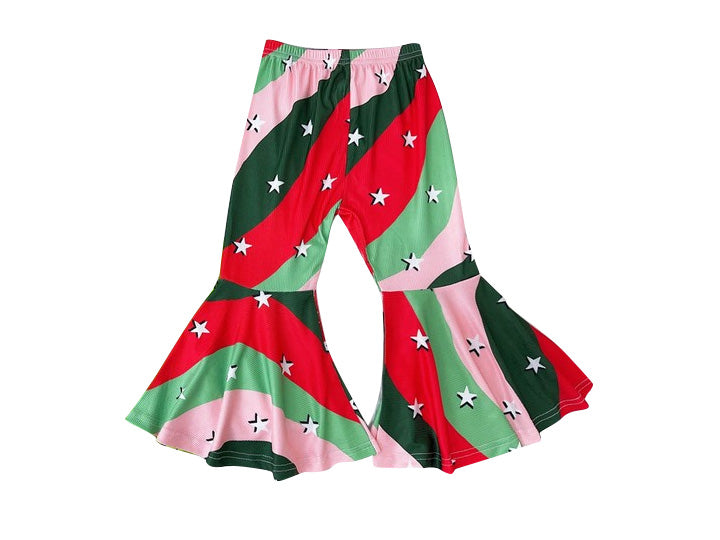 Baby Girls Pants Christmas Stars Bell Bottom Pants Preorder P0628