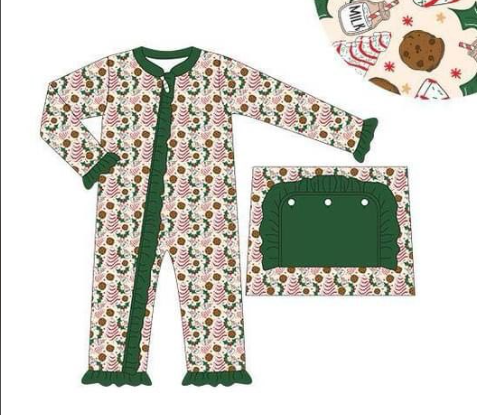 Baby Girls Pajamas Christmas Tree Cake Top Pants Pajamas Sets Preorder Moq 5