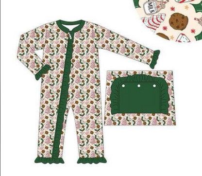 Baby Girls Pajamas Christmas Tree Cake Top Pants Pajamas Sets Preorder Moq 5