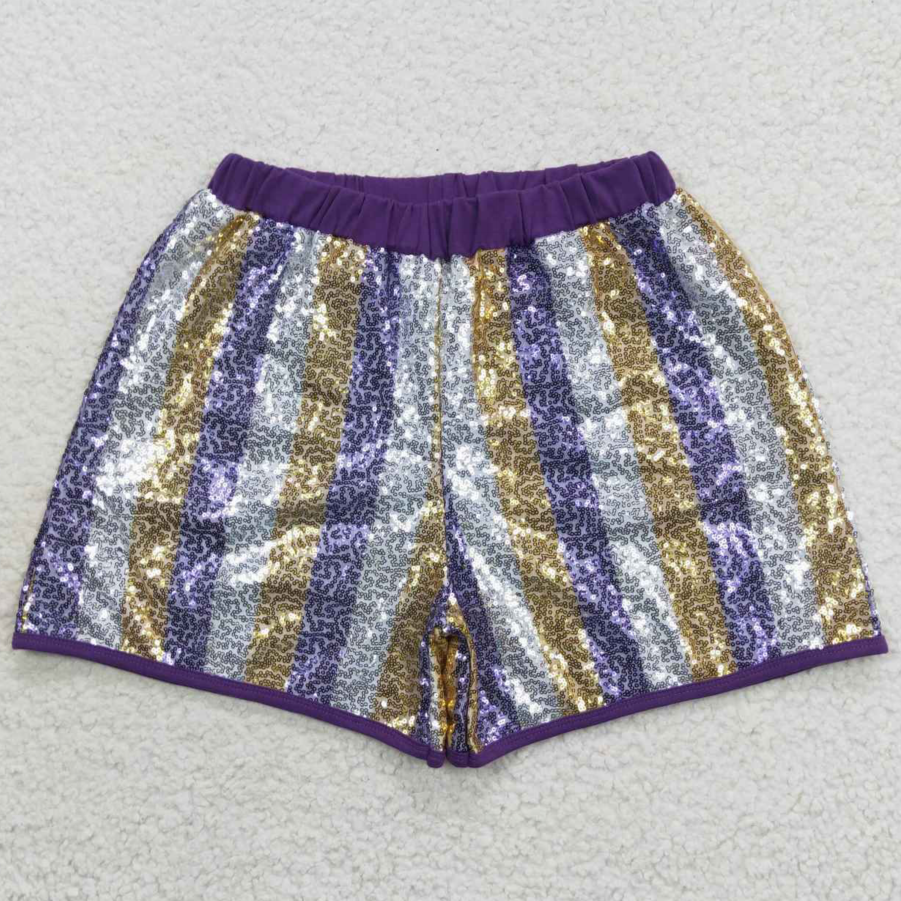 Boutique Adult Women Purple Silver Gold Sequin Shorts SS0118