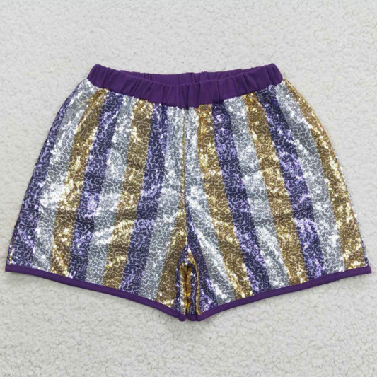 Boutique Adult Women Purple Silver Gold Sequin Shorts SS0118