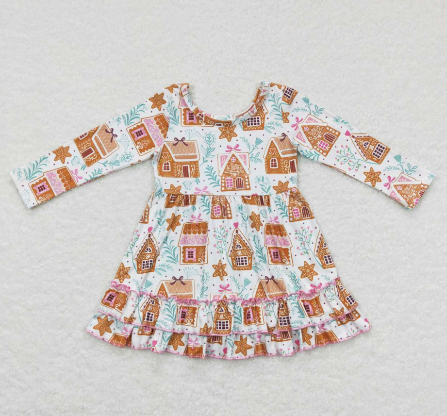 Christmas Baby Girls Dress Long Sleeve Dresses GLD0447