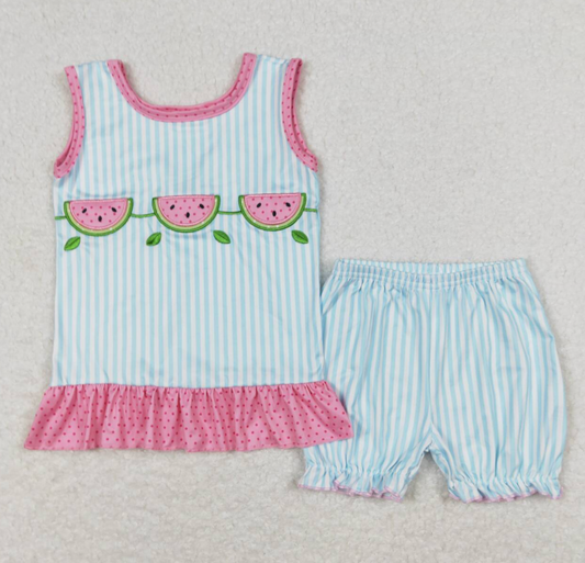 Watermelon Embroidery Boutique Kids Girls Clothes Outfits GSSO0398