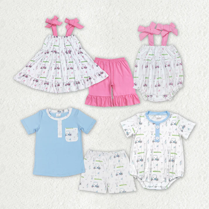 Baby Girls Clothes Golf Summer Sibling Clothes Boys Sets Baby Rompers GSSO0659