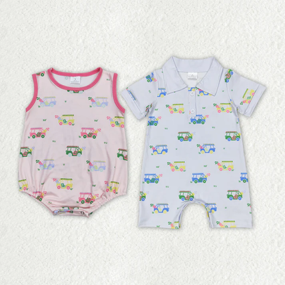 Hot Sale Baby Infant Girls Boys Rompers Golf Sibling Summer Girls Rompers SR0982