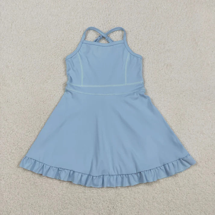 Sibling Baby Girls Strap Yoga Active Short Team Knee Length Dresses