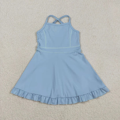 Sibling Baby Girls Strap Yoga Active Short Team Knee Length Dresses