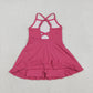Sibling Baby Girls Strap Yoga Active Short Team Knee Length Dresses