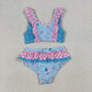 Baby Girls Sleeveless Flowers Button Vest Top Bummies Short Swimsuits S0777