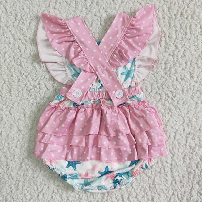 Boutique Infant Baby Girl Rompers Star Print Summer Girls Romper SR0022 3.19