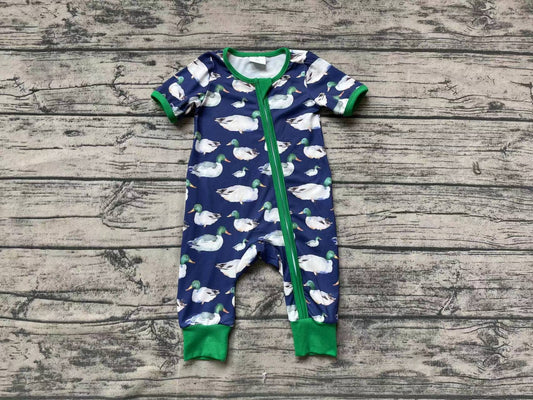 Baby Infant Boys Rompers Green Duck Zip Rompers preorder SR1897