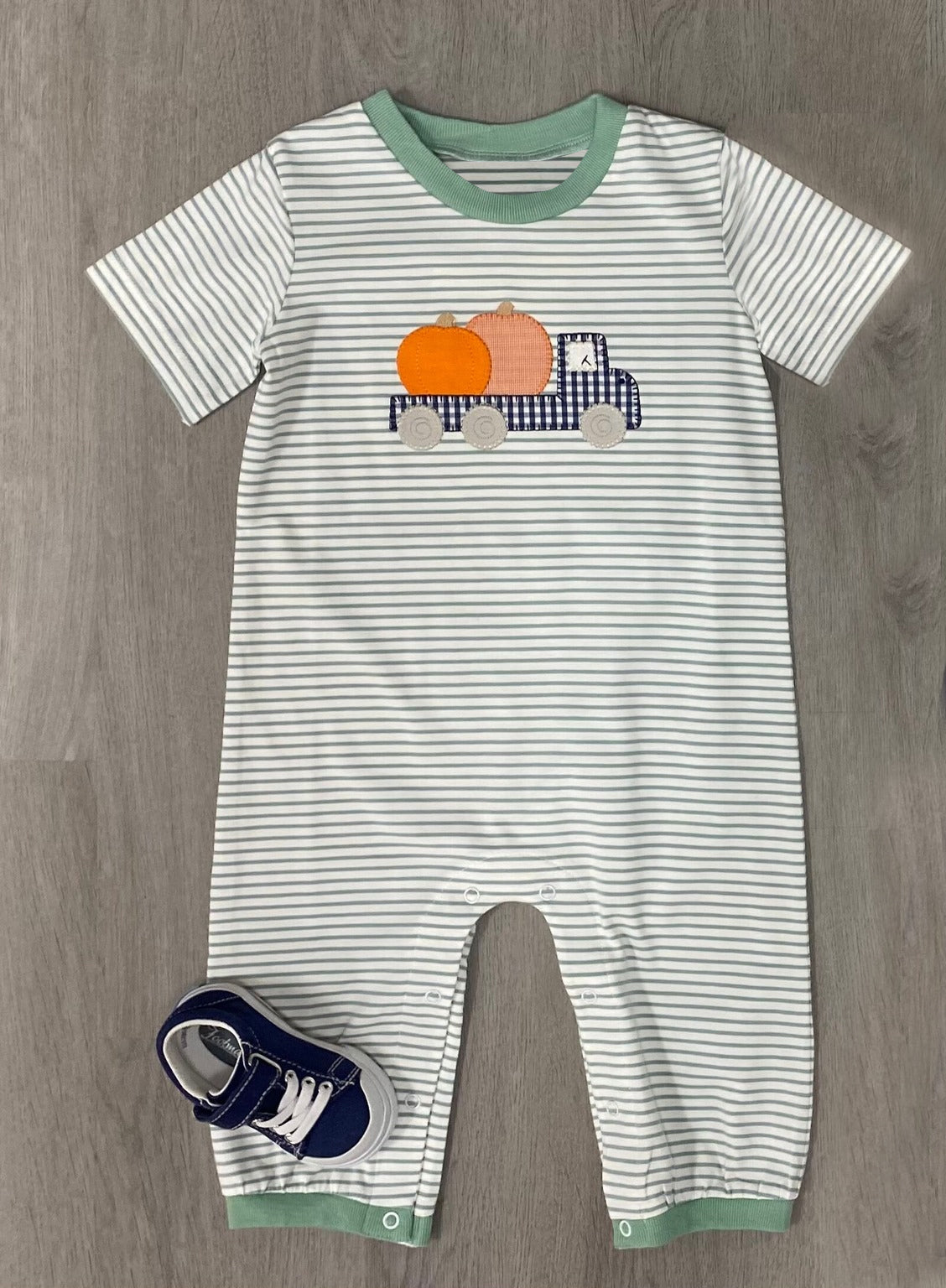 Baby Infant Boys Rompers Stripes Pumpkin Rompers preorder SR1958