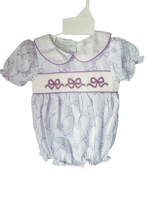 Baby Infant Girls Rompers Bows Purple Short Sleeve Rompers preorder SR1968