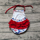 Baby Infant Girls Rompers 4th of July Bows Halter Rompers preorder SR2591