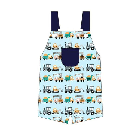 Baby Infant Boys Rompers Black Strap Excavators Trucks Pocket Top Rompers Preorder SR2915 3.4