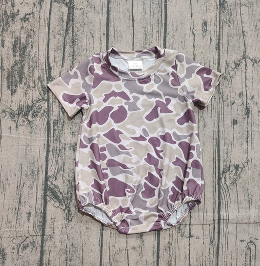 Baby Boys Dark Grey Camo Short Sleeve Southern Rompers Preorder SR3448 11.15