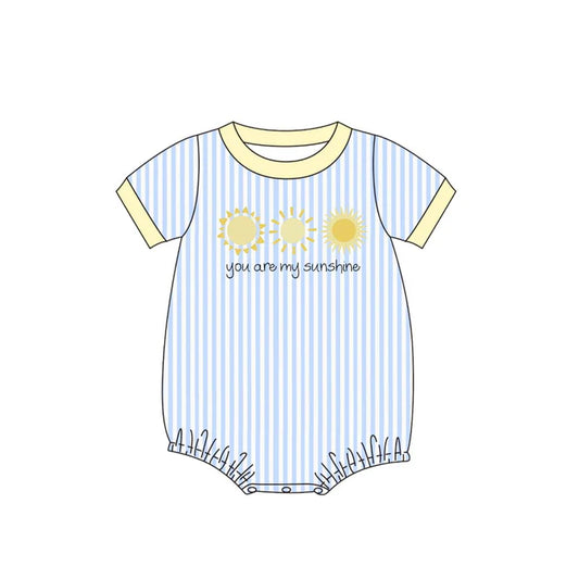 Baby Boys Short Sleeve You are My Sunshine Stripe Rompers Preorder 11.20